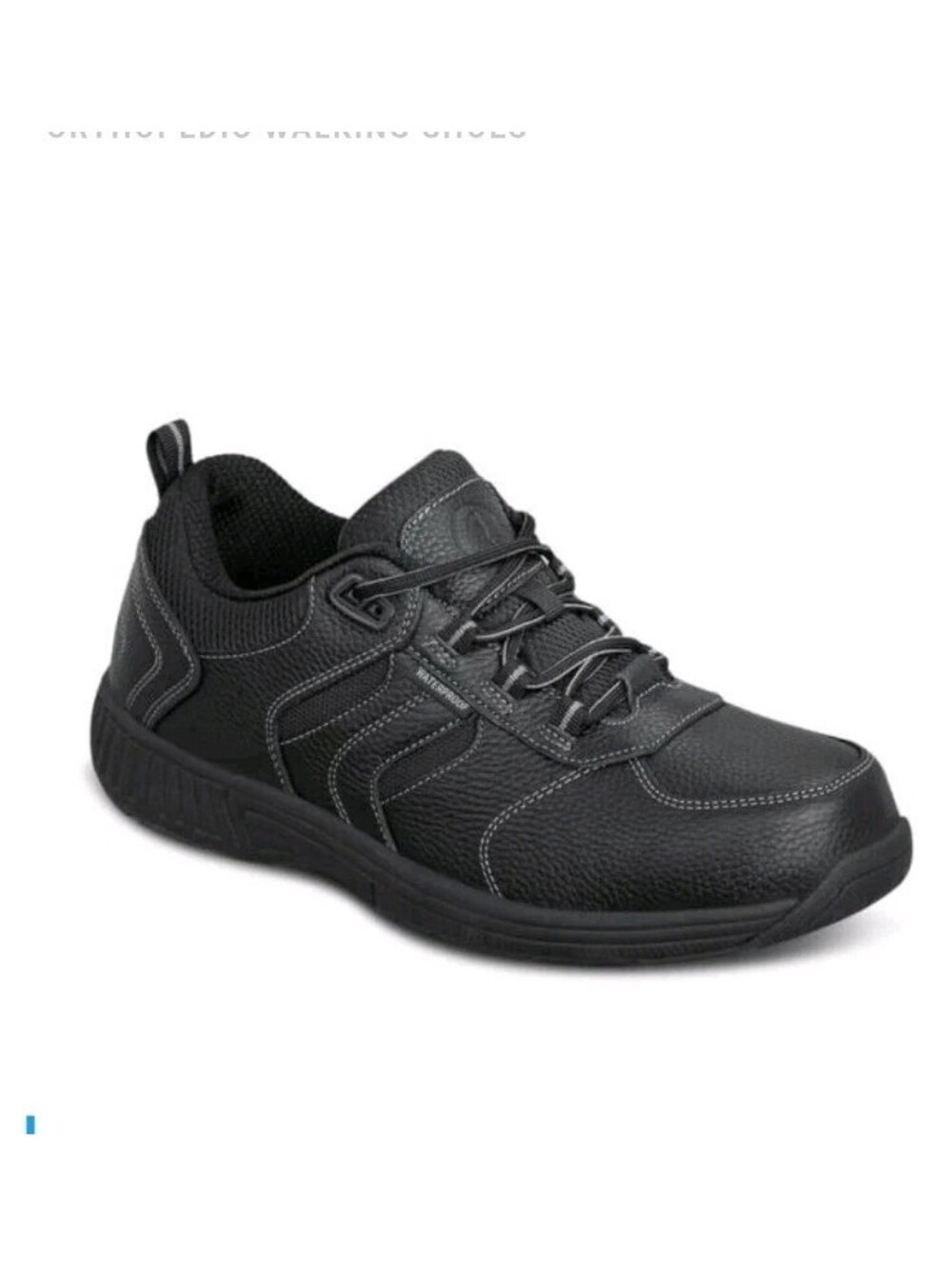 OrthoFeet Size 10 X Wide Black Pacific Palisades Waterproof Leather Sneakers